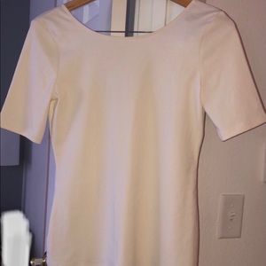 Ann Taylor cream scoopback shirt Size M
